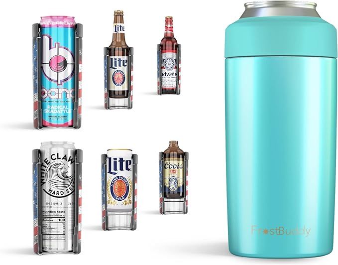 Frost Buddy Universal 2.0 5 Sizes in 1 Insulated Can Cooler - Stainless Steel Can Cooler for 12 o... | Amazon (US)
