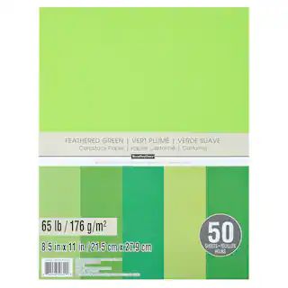12 Packs: 50 ct. (600 total) Feathered Greens 8.5" x 11" Cardstock Paper by Recollections™ | Cr... | Michaels Stores