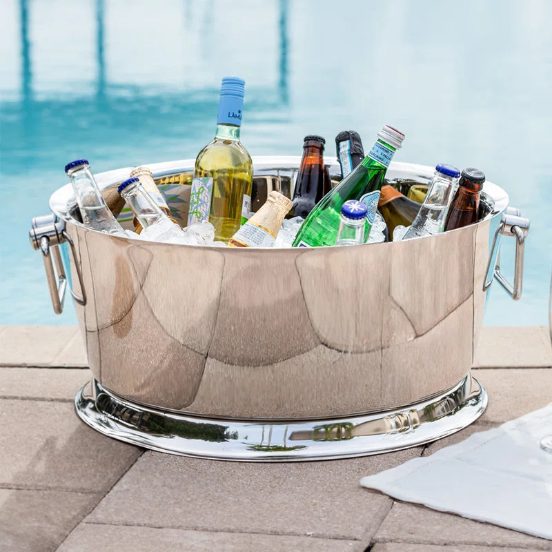 Demetro Beverage Tub for Parties Stainless Steel Drink Tub Cooler Ice Bucket for Hosting Parties ... | Wayfair North America