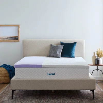 Lucid Lavender and Gel Memory Foam Mattress Topper with cover | Wayfair North America