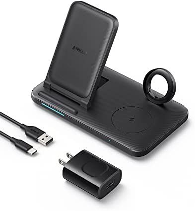 Anker Foldable 3-in-1 Wireless Charging Station with Adapter, 335 Wireless Charger, for iPhone 14... | Amazon (US)