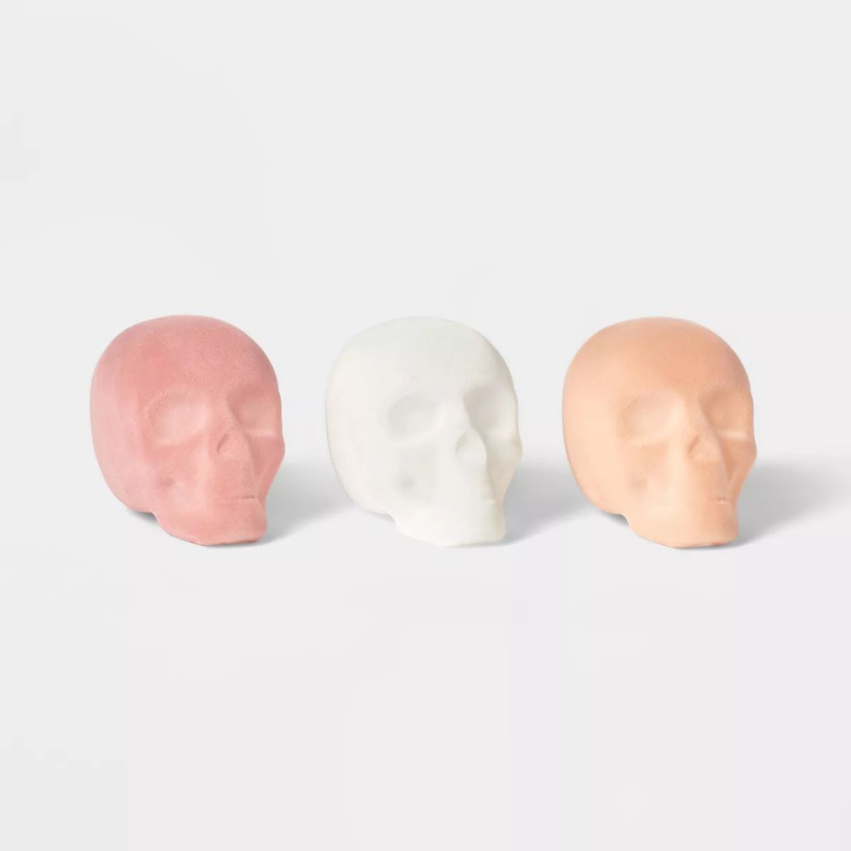 3pk Bootiful Flocked Skulls Halloween Decorative Sculpture Set - Hyde & EEK! Boutique™ | Target