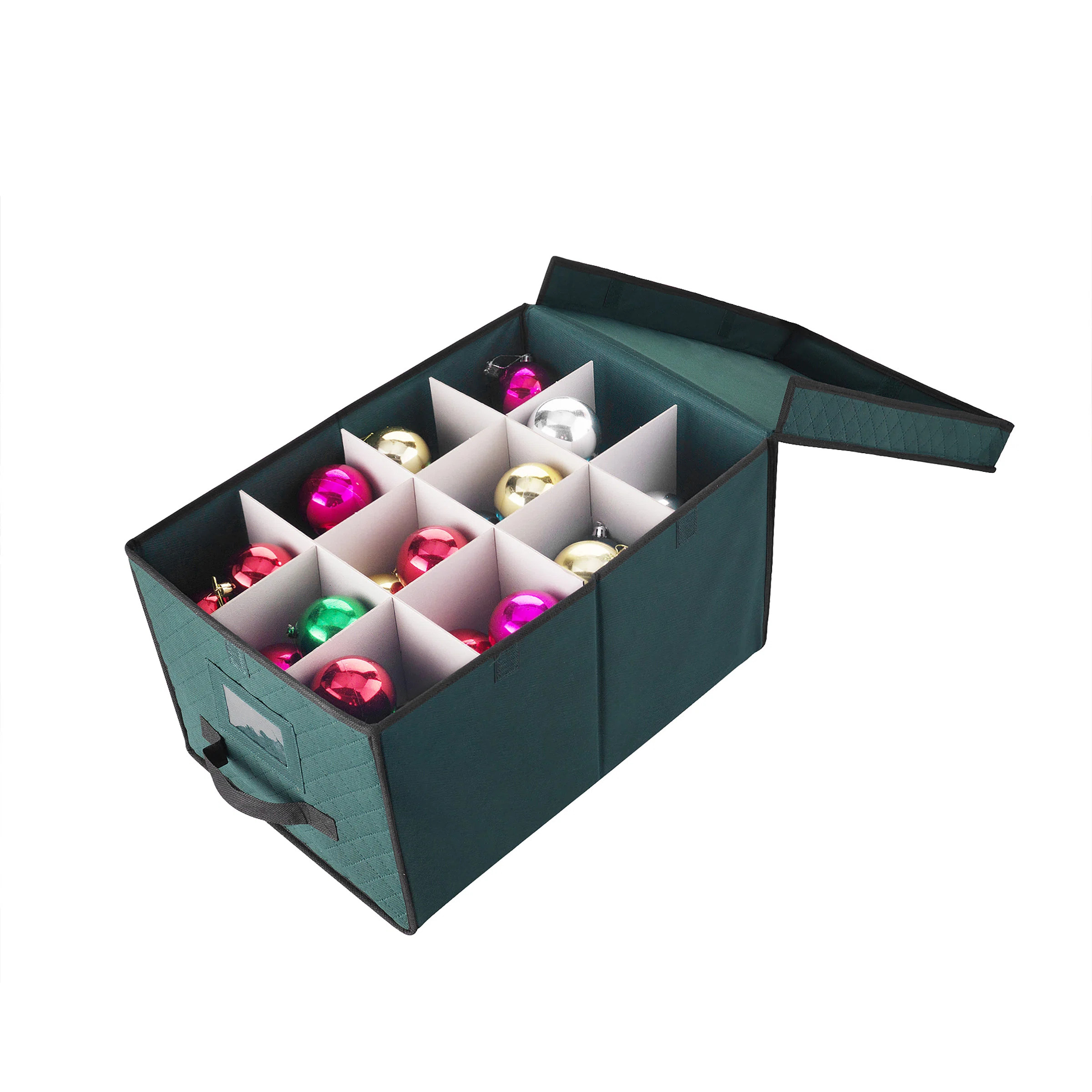 Ornament Storage Box - Flip Top Organizer Cube With 24 Individual Compartments and Dividers - For... | Wayfair North America