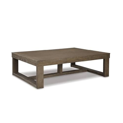 Signature Design by Ashley Cariton Coffee Table, Oversized Rectangular Cocktail Table, Ash Veneer... | Amazon (US)