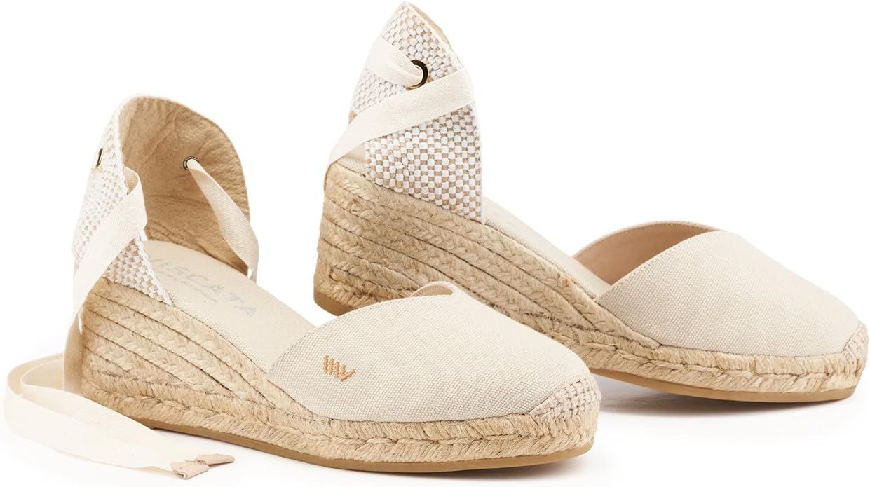 Viscata Gava canvas Women's espadrille 1 ¾ -inch heel wedge, Spain Handmade. Platform shoes with... | Amazon (US)