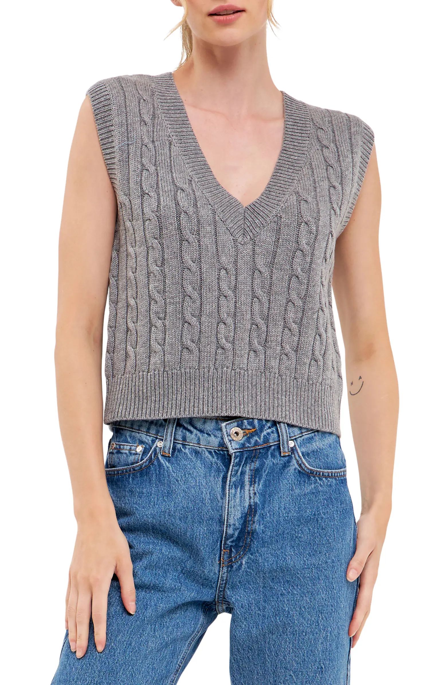 English Factory Cable Sweater Vest | Nordstrom | Nordstrom