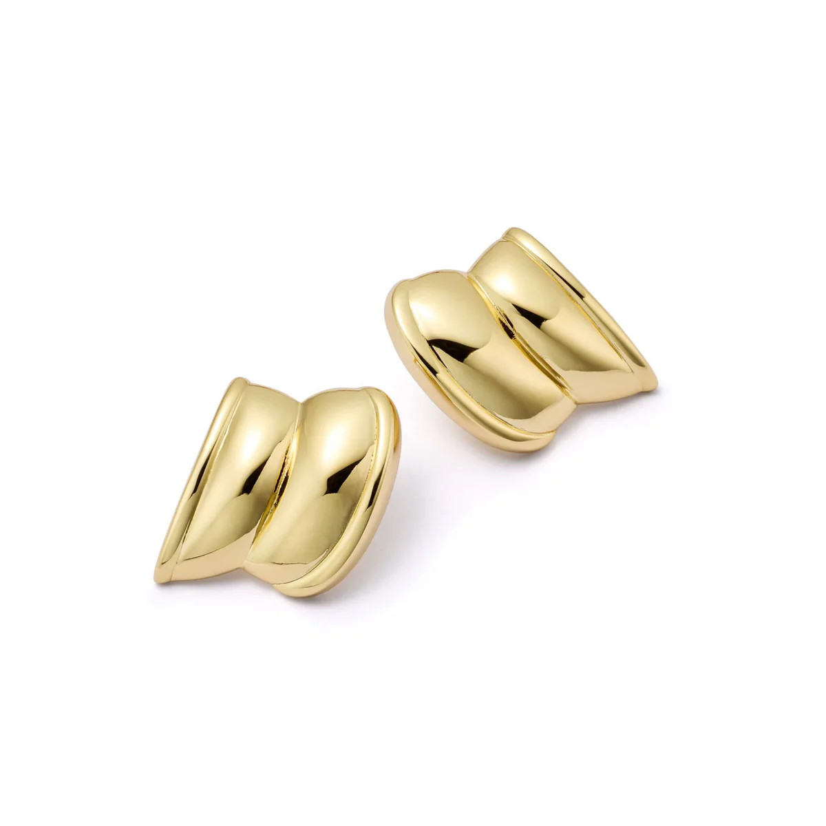 Polly Cuff Stud Earrings 18ct Gold Plate | Daisy London Jewellery