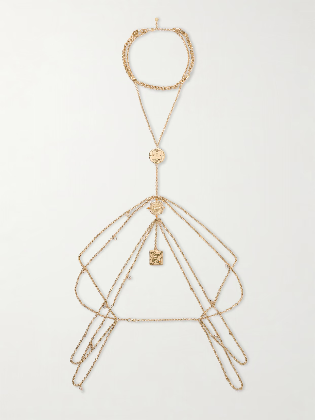 RABANNE - Medals Gold-tone Crystal Body Chain - One size | NET-A-PORTER (UK & EU)