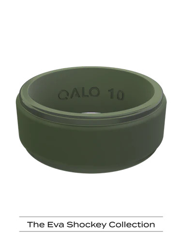 Men's Eva Shockey Polished Step Edge Silicone Ring | QALO