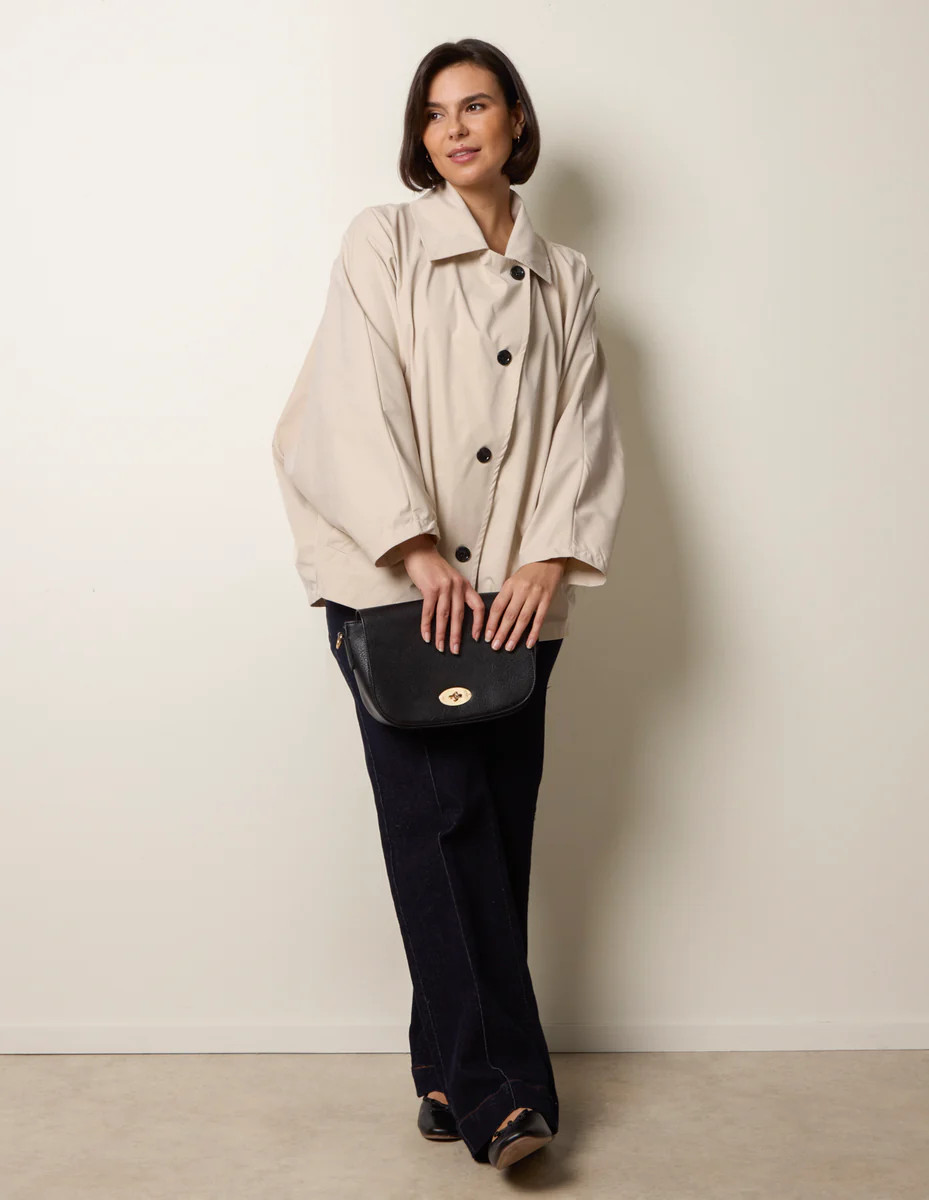 Beige | Oversized Short Length Trench Coat │ Blue Vanilla | Blue Vanilla