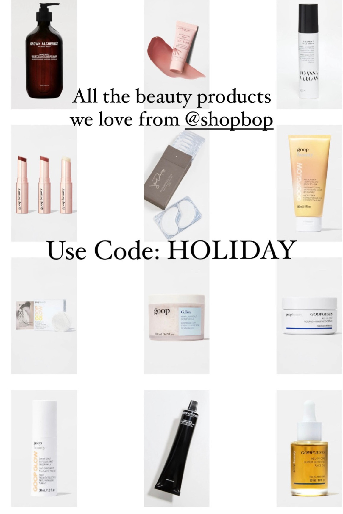 Shopbop Black Friday Beauty
Use Code: HOLIDAY

#LTKbeauty #LTKCyberWeek #LTKsalealert