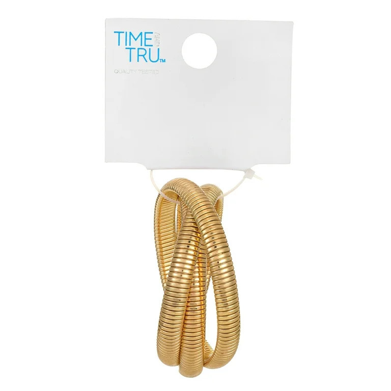 Time and Tru Women's Gold-Tone Twist Bangle Bracelet, 1 Piece | Walmart (US)