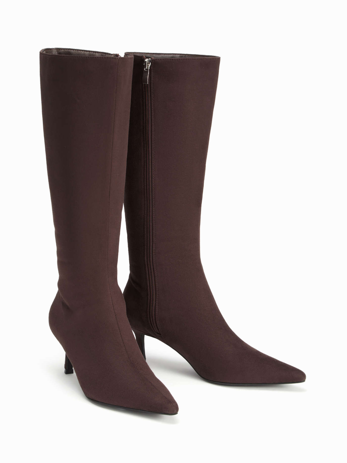POINTED TOE FAUX SUEDE STILETTO KNEE HIGH BOOTS For Daily Casual Date Music Festival/Live House W... | Cider