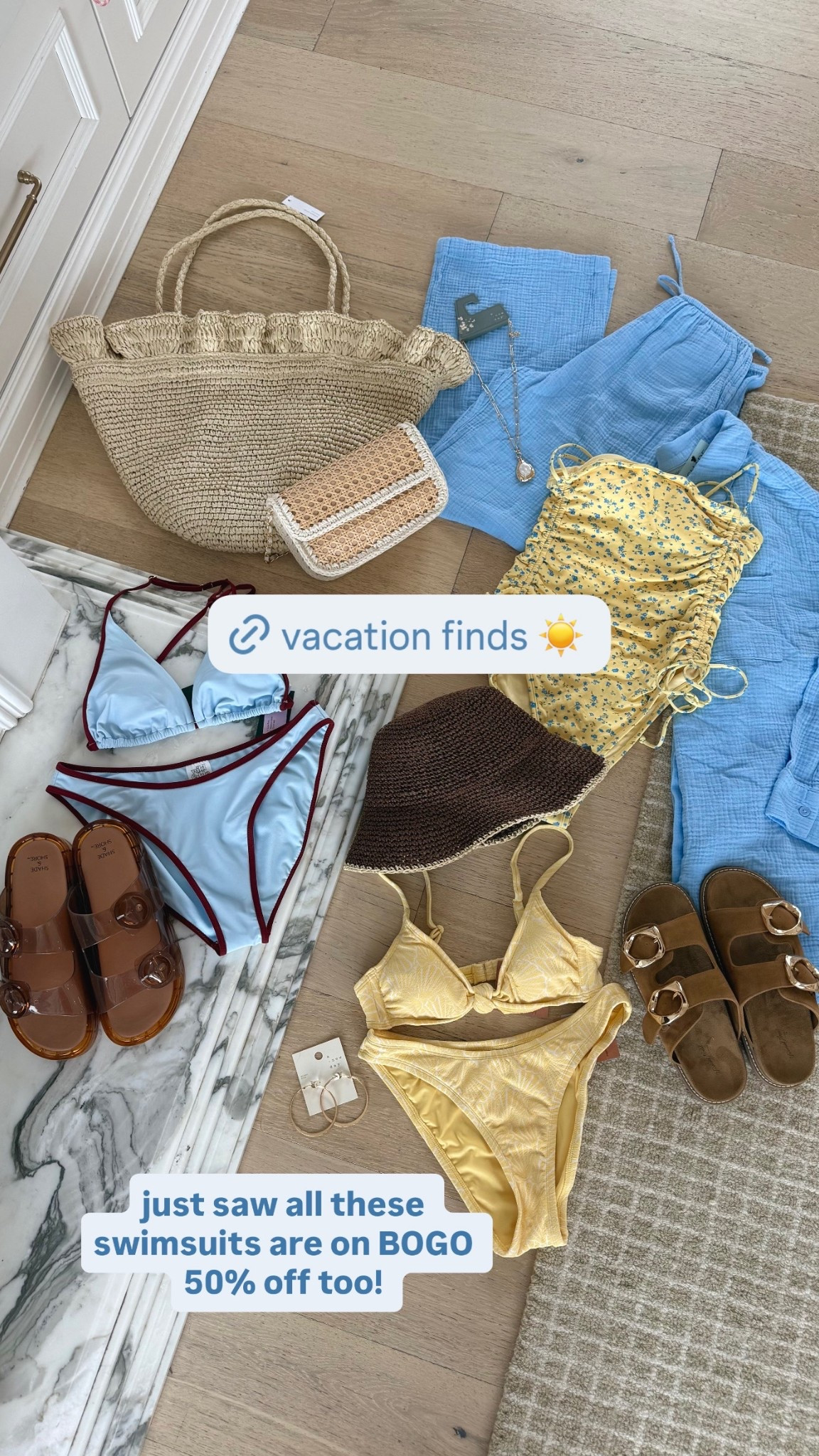 Swimsuits are BOGO 50% off right now at @target ☀️ kids swimsuits included in the sale! 

Target swimsuit, Target sale, floral swimsuit, yellow swimsuit, Target sandals, Target beach bag

#LTKSeasonal #LTKSwim #LTKSaleAlert