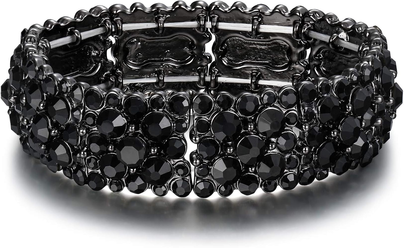EVER FAITH Women's Round Austrian Crystal Elegant Bridal Stretch Bracelet | Amazon (US)