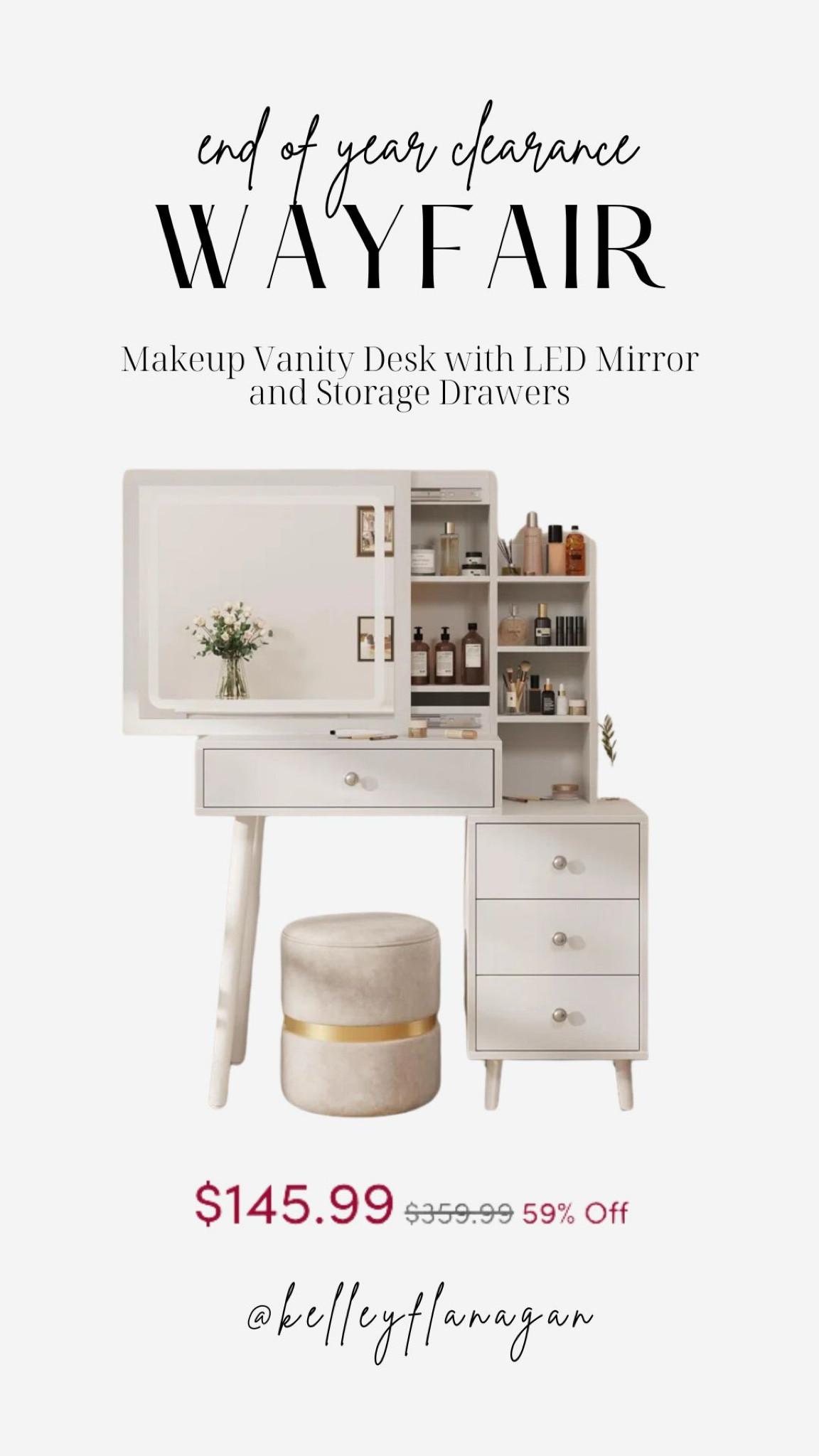 End of year clearance at Wayfair ✨
Makeup Vanity Desk on sale 💕

#LTKSaleAlert #LTKBeauty #LTKHome