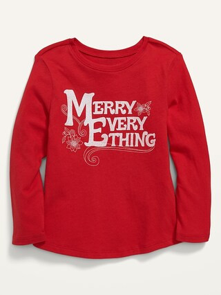 Christmas Graphic Long-Sleeve T-Shirt for Toddler Girls | Old Navy (US)