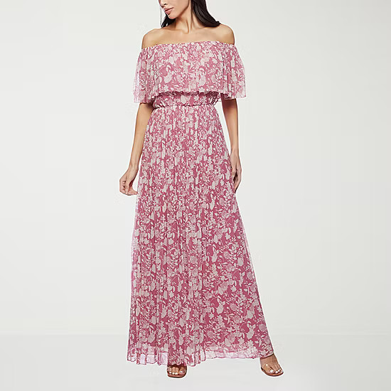 new!Premier Amour Off The Shoulder Womens Sleeveless Floral Maxi Dress | JCPenney