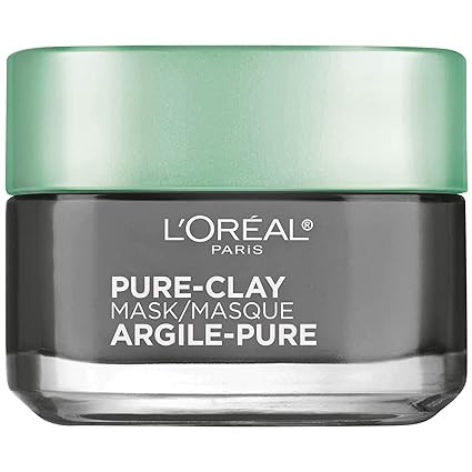 Clay Facial Mask, L'Oreal Paris Skincare Pure Clay Face Mask with Charcoal for Dull Skin to Detox... | Amazon (US)