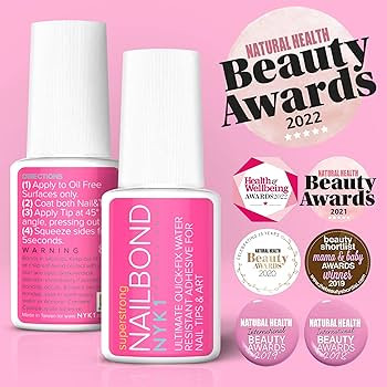 Super Strong Nail Glue for Acrylic Nails, Nail Tips and Press On Nails (8ml) NYK1 Nail Bond Brush... | Amazon (US)