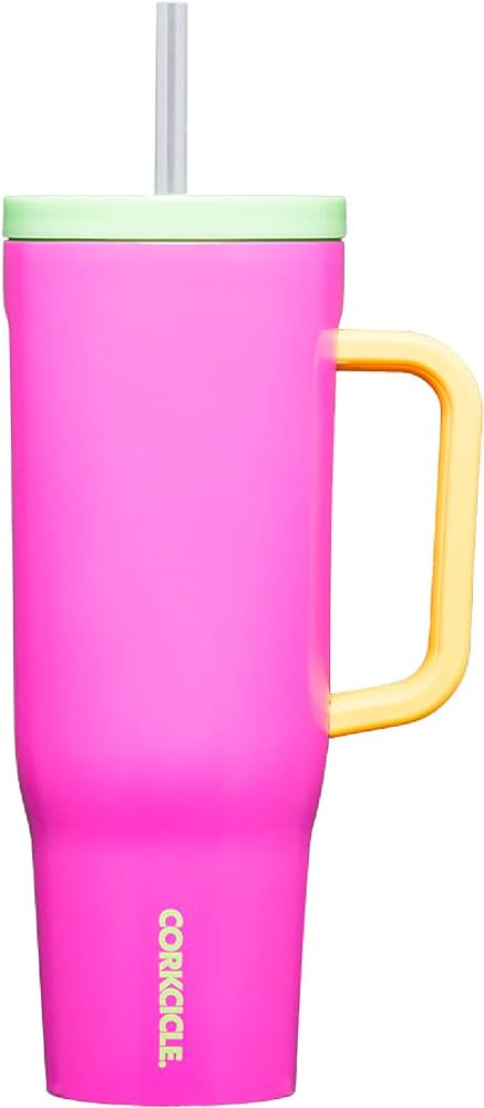 Corkcicle Cruiser Insulated Tumbler with Handle and Straw, Sunglass Tan, 40 oz – Reusable Water... | Amazon (US)