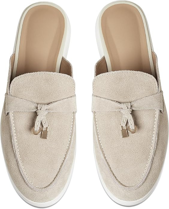 Lovee Cosee Mule for Women Closed Almond Toe Backless Slip on Flat Slides Penny Loafer Slippers | Amazon (US)