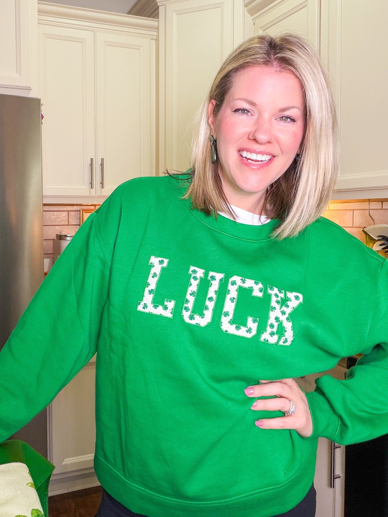 Green Luck sweatshirt for St Patrick’s Day 🍀🌈 size down it runs big

#LTKPetite #LTKSeasonal #LTKOver40