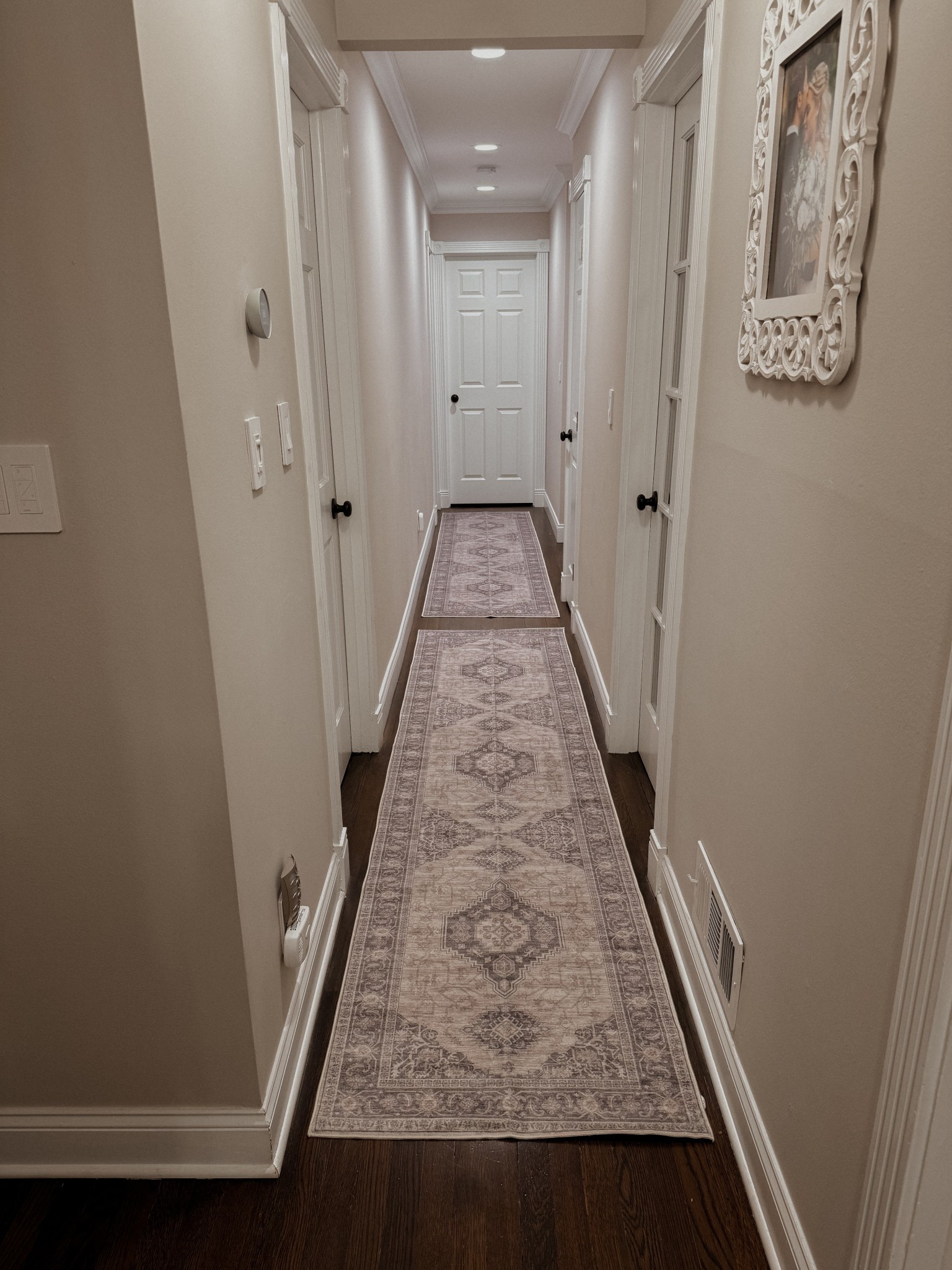 Washable, affordable and BEAUTIFUL hallway rugs with rubber backs that don’t move! I’ve been wanting to add these to our long hallway in our ranch for years, especially to protect our pup’s hips and these did not disappoint! Okurrrr Amazon 🎉 #rugs #hallwayrugs #rug #washablerug

#LTKHome