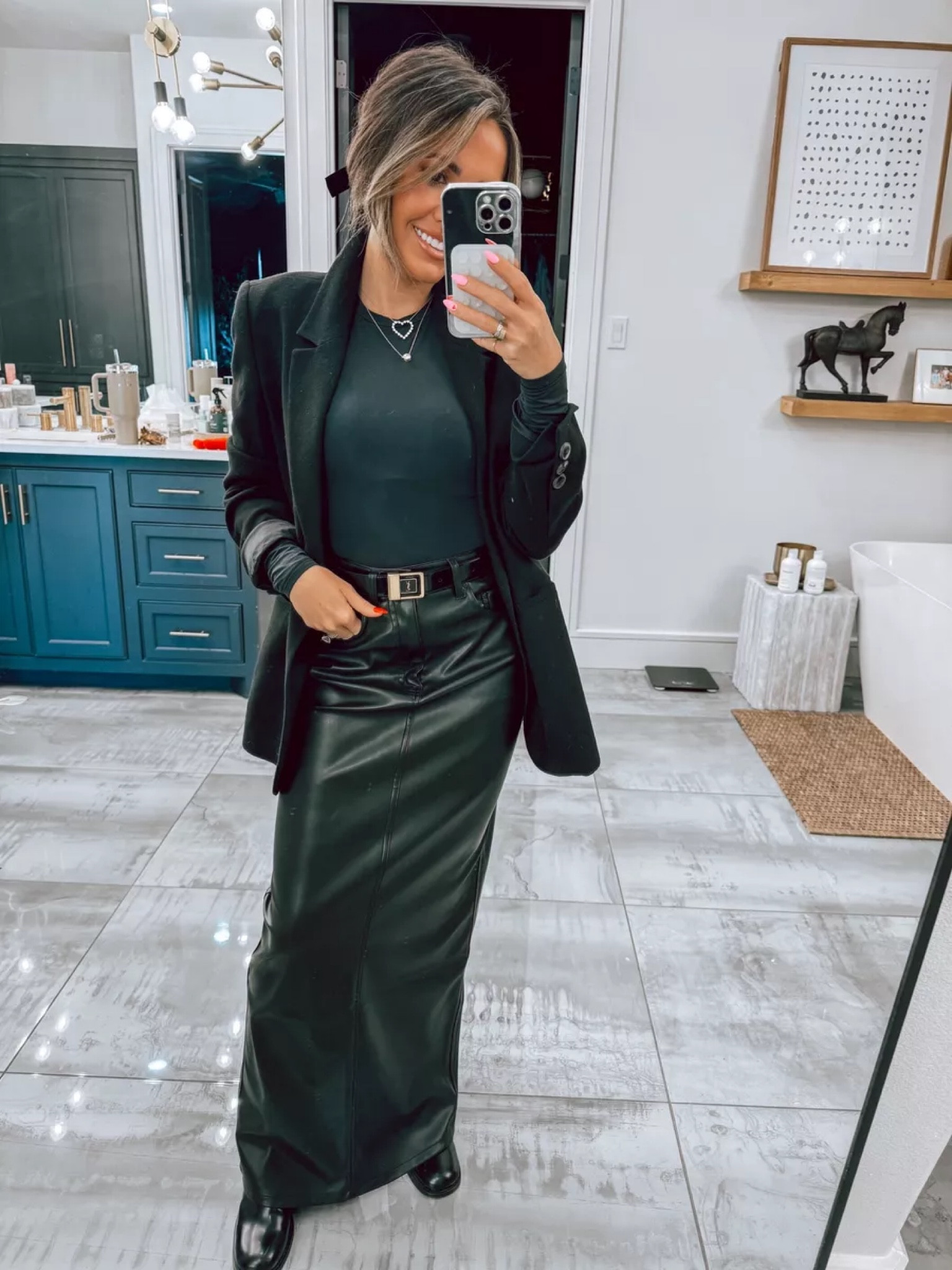 Today’s all black look! Winter style - blazer style - long skirt style

#LTKStyleTip #LTKSeasonal #LTKTravel