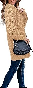 LAISHEN Women's Open Front Long Batwing Sleeve Chunky Knit Cardigan Sweater Casual Coats Outwear ... | Amazon (US)