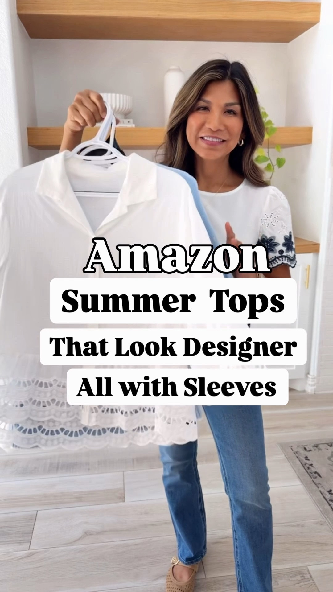 I’m 5’2” 118#ish for reference 
All tops are in size small tts-for the first top if you have longer torso or don’t want it to be too cropped -size up.
Blue Jeans(Seaside Blue)in size 26tts in length 28”- has length options. 
White Jeans in XS tts-petite friendly. 
All shoes tts except Target pair size down. 
Bag and Accesories are linked.
Summer outfits, Spring outfits, Amazon finds, work tops, fashion over 40, over 50 style, midlife fashion, petite fashion,midlife fashion, affordable fashion, fashion over40

#LTKPetite #LTKOver40 #LTKWorkwear
