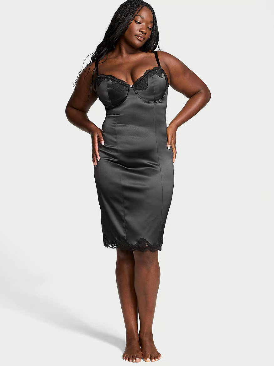 Wicked Satin Lace-Trim Slip Dress | Victoria's Secret (US / CA )