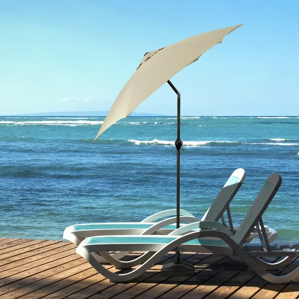 Astella 91" Antique Beige Solid Print Hexagon Market Patio Umbrella | Walmart (US)