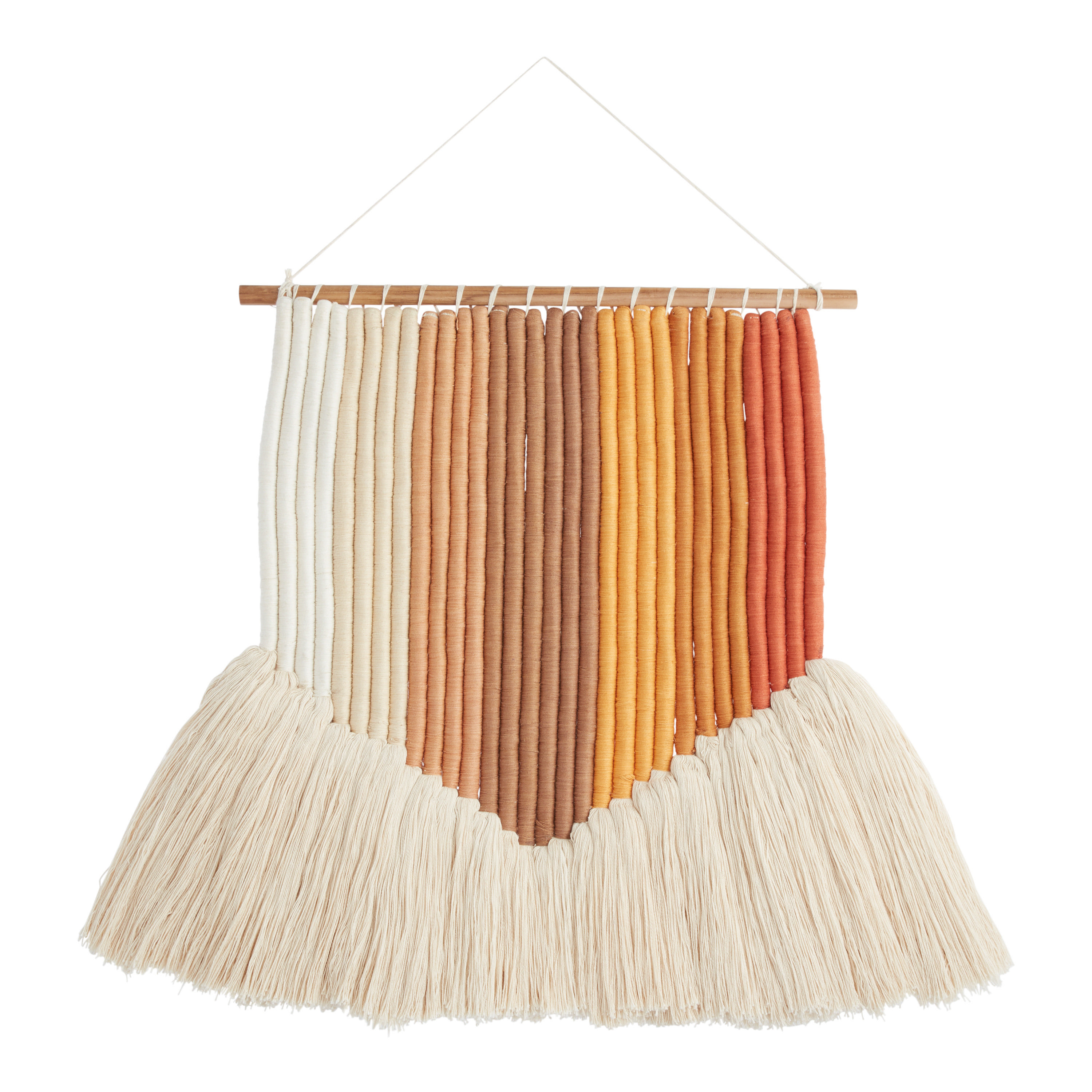 Ivory And Orange Kaleidoscope Macrame Wall Hanging | World Market