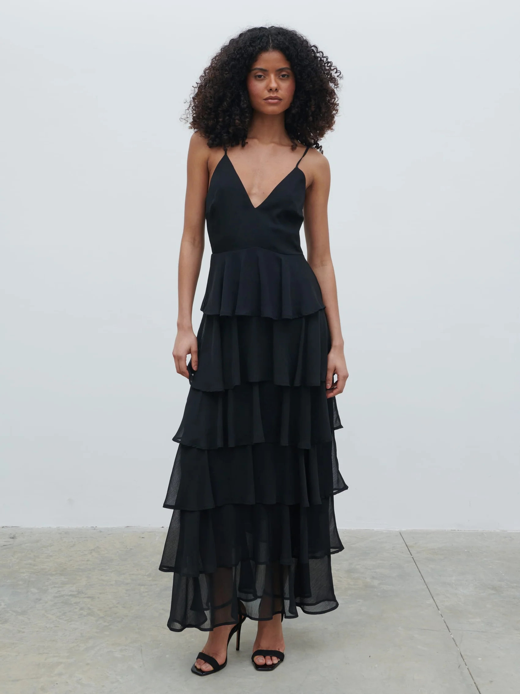 Lissy Ruffle Textured Maxi Dress | Pretty Lavish (UK)