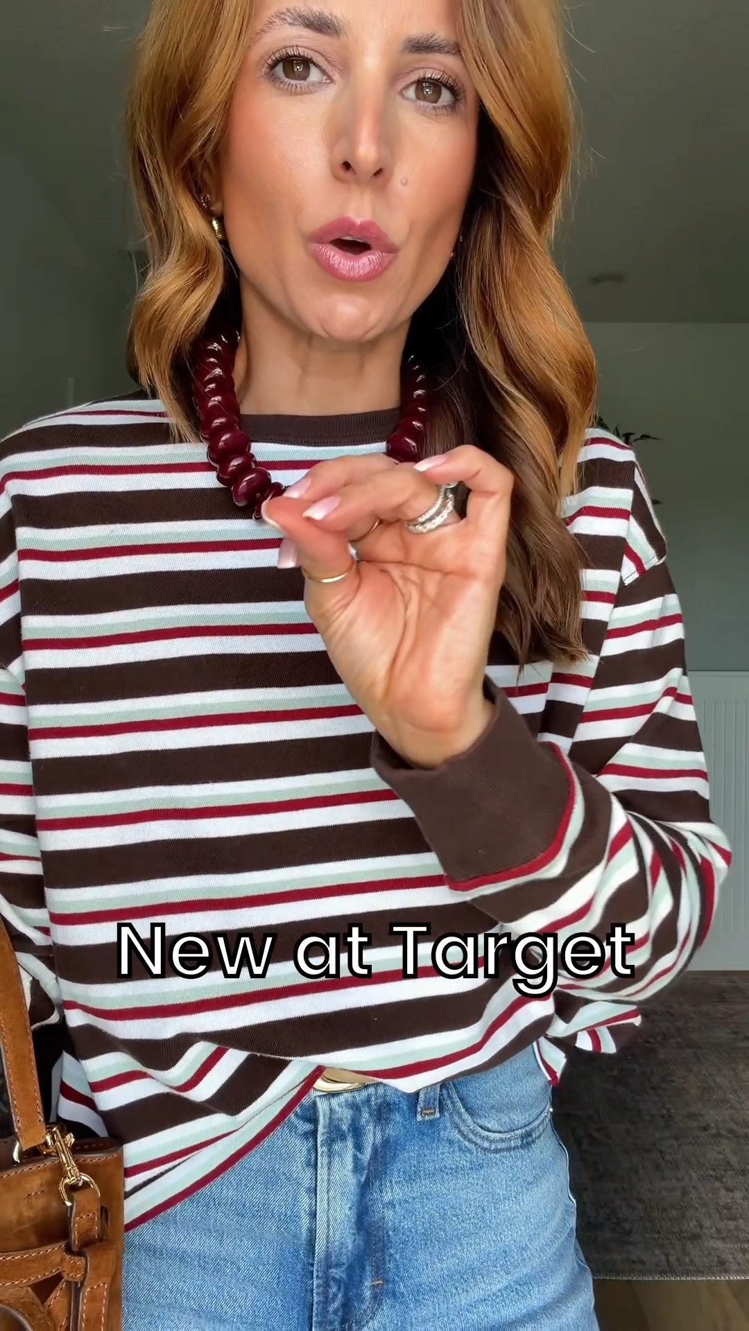 New fall arrivals from Target! Fall outfits. Fall style. Elevated casual outfits. Mom outfits. Everyday outfits. Teacher outfits. Vintage straight jeans in 00 short. Vintage long sleeves in XS. Beaded necklace. 
#LTKootd #LTKSeasonal #LTKPetite
