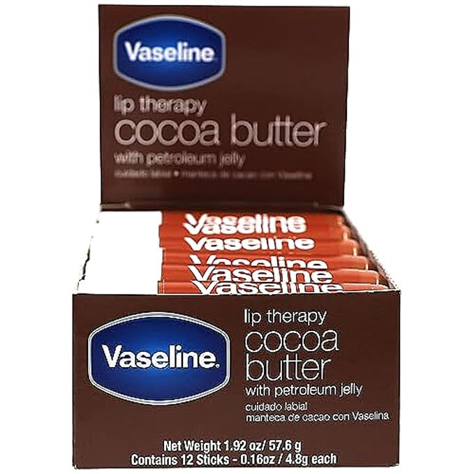 Vaseline Lip w/o Backer Card Cocoa - 12 Pack Box | Amazon (US)