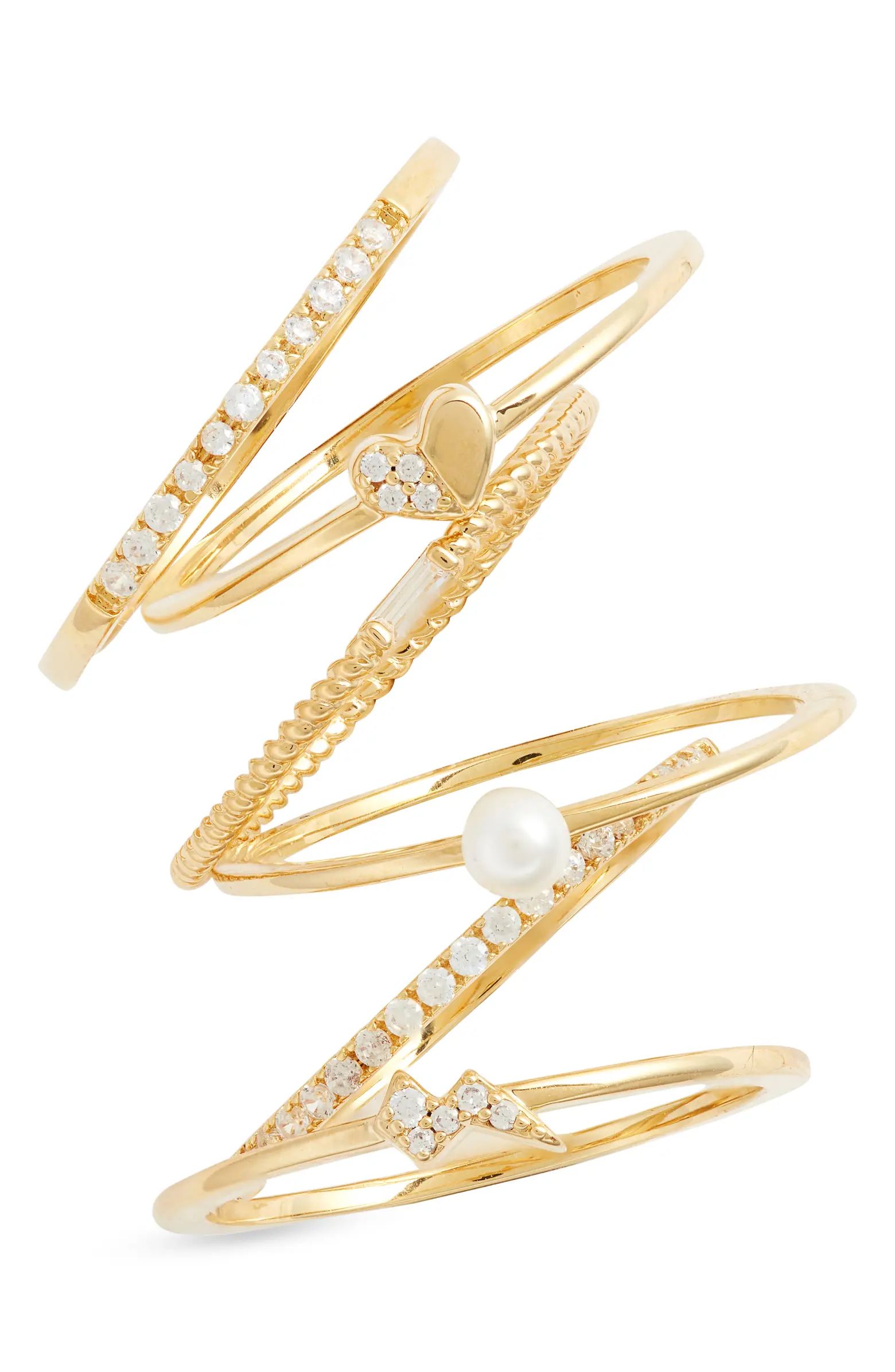 6-Pack Assorted Skinny Stacking Rings | Nordstrom