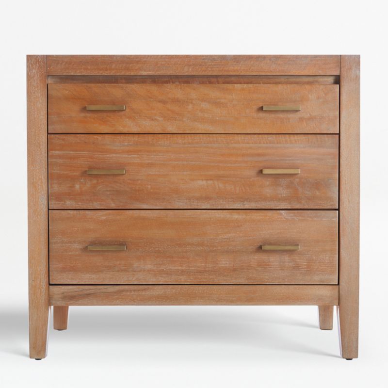 Dawson Light Brown Wood 3-Drawer Chest + Reviews | Crate & Barrel | Crate & Barrel