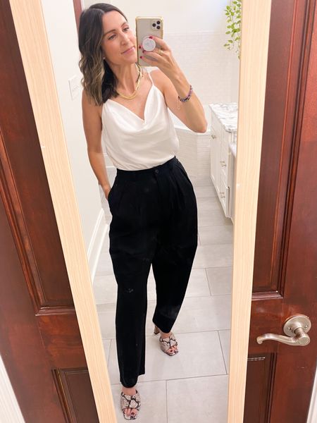 LOVE THIS CAMI + TROUSERS! Wearing size small in cami and small in trousers  
