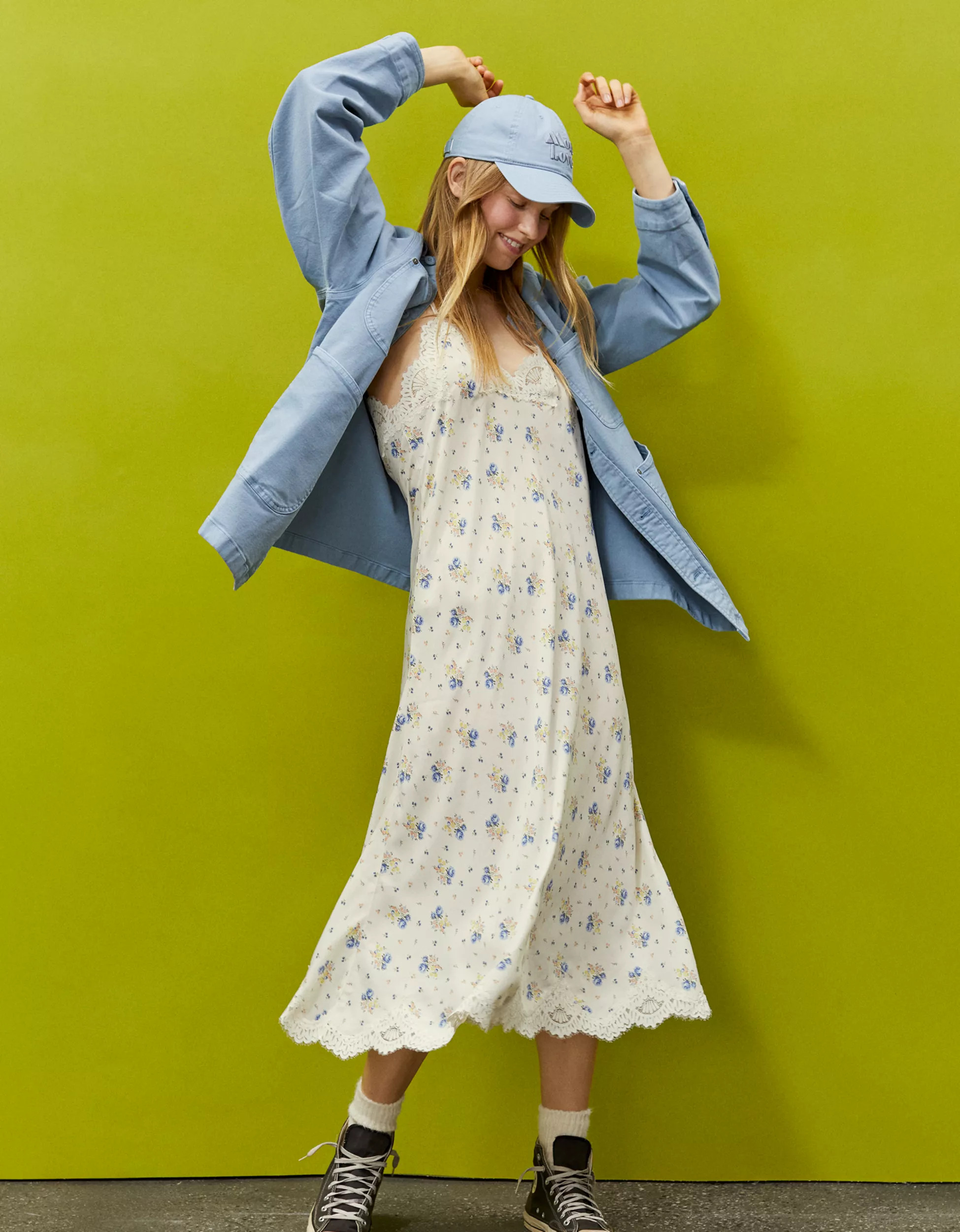 Aerie x Emily + Meritt Satin Slip Dress | Aerie