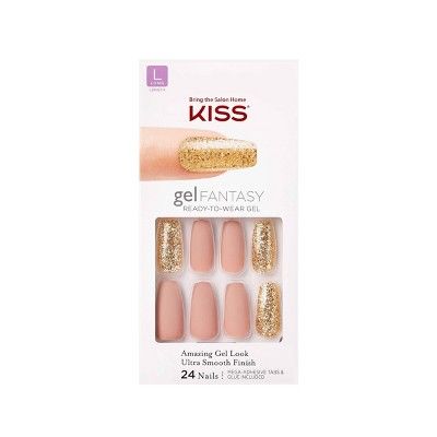 Kiss Gel Fantasy Ready-To-Wear Fake Nails - Background - 24ct | Target