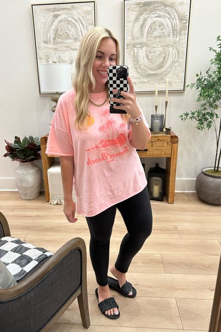 Wearing my normal large in this Aerie oversized tee and the leggings are tts. They’re the best leggings I’ve found! 

#LTKmidsize #LTKfindsunder50 #LTKActive