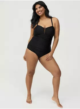 Slim Fix Lattice One Piece Swimsuit | Torrid (US & Canada)