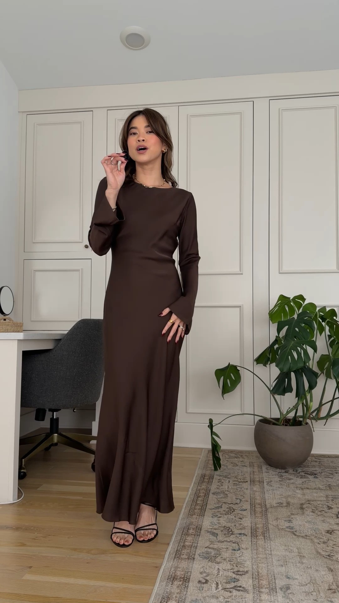 Wearing size XS in Hot Fudge in the dress! 

quince dress, holiday dress, winter dress, silk dress, petite fashion, get dressed with me, outfit inspiration, ootd, nashville outfit, Nashville influencer, petite style, vacation style, casual outfits, mom style, petite dress, winter dress, winter outfit, 

 

#LTKHoliday #LTKSeasonal #LTKPetite