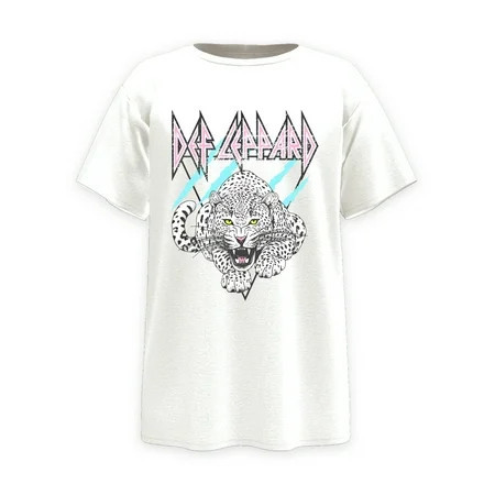 Def Leppard 1987 Retro Cover  Girls Apparel Graphic Crew Neck Short Sleeves T-Shirt  Sizes 4-18 | Walmart (US)