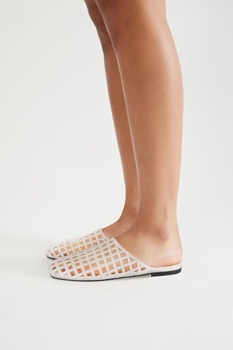 Clear Jelly Flats for Women Closed Toe Mesh Hollow Jellies Mule Sandals Slip On Jelly Slides Casu... | Amazon (US)