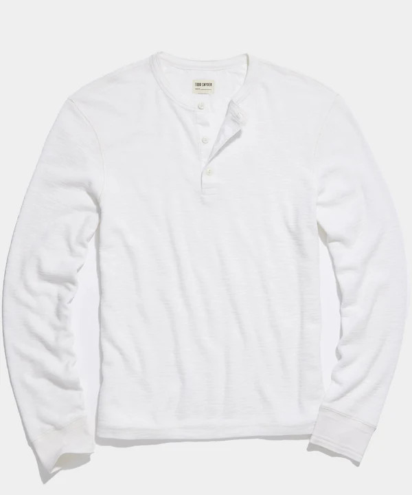 Lightweight Mini Waffle Henley in Antique White | Todd Snyder