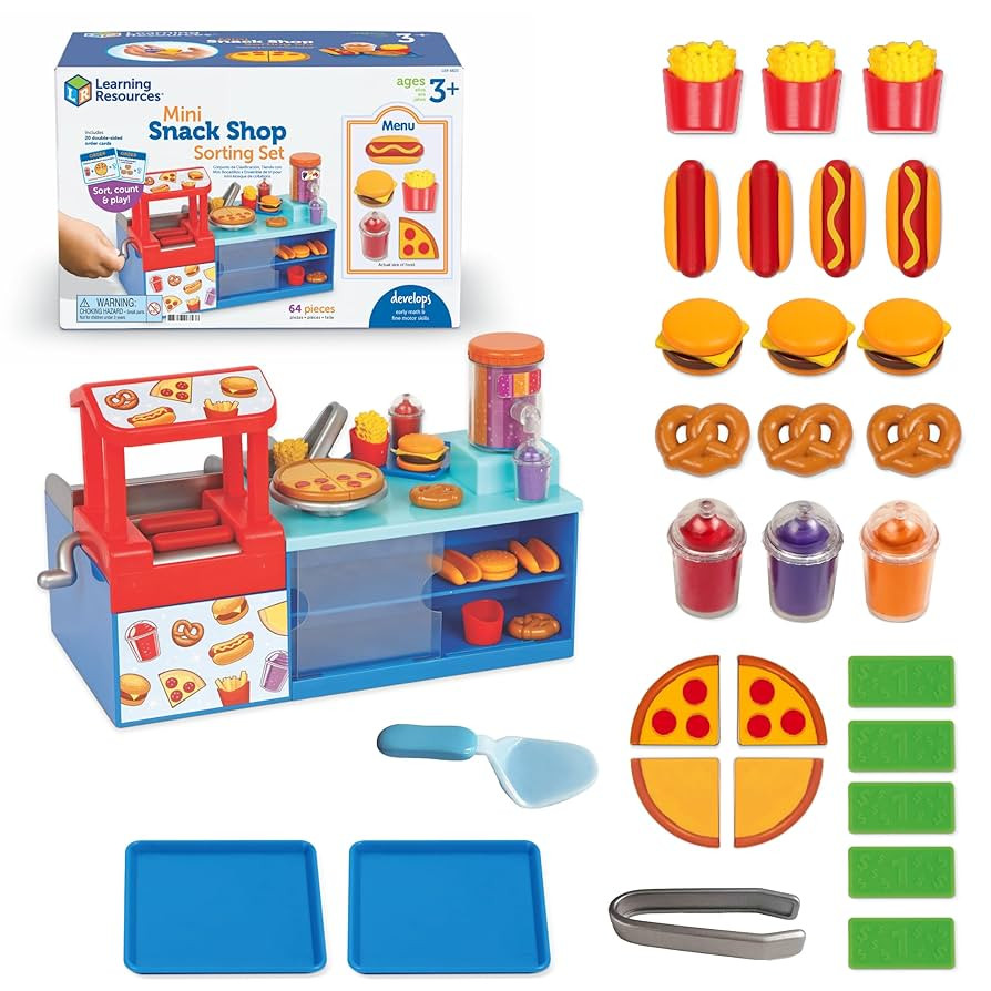 Learning Resources Mini Snack Shop Sorting Set, Play Food Shop, Role Play Store, Kids Kitchen Pla... | Amazon (US)