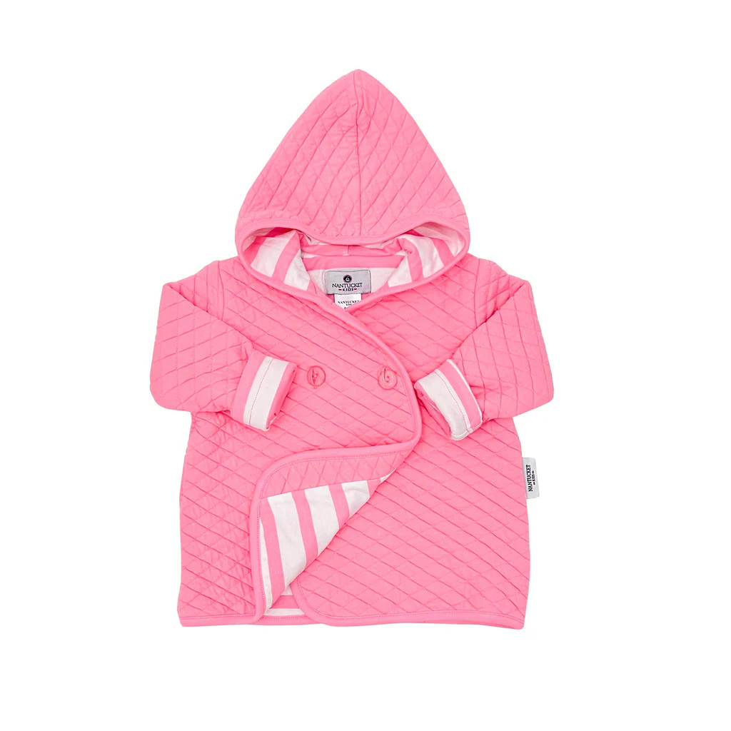Quilted Peacoat-Pocomo Pink | NANTUCKET KIDS